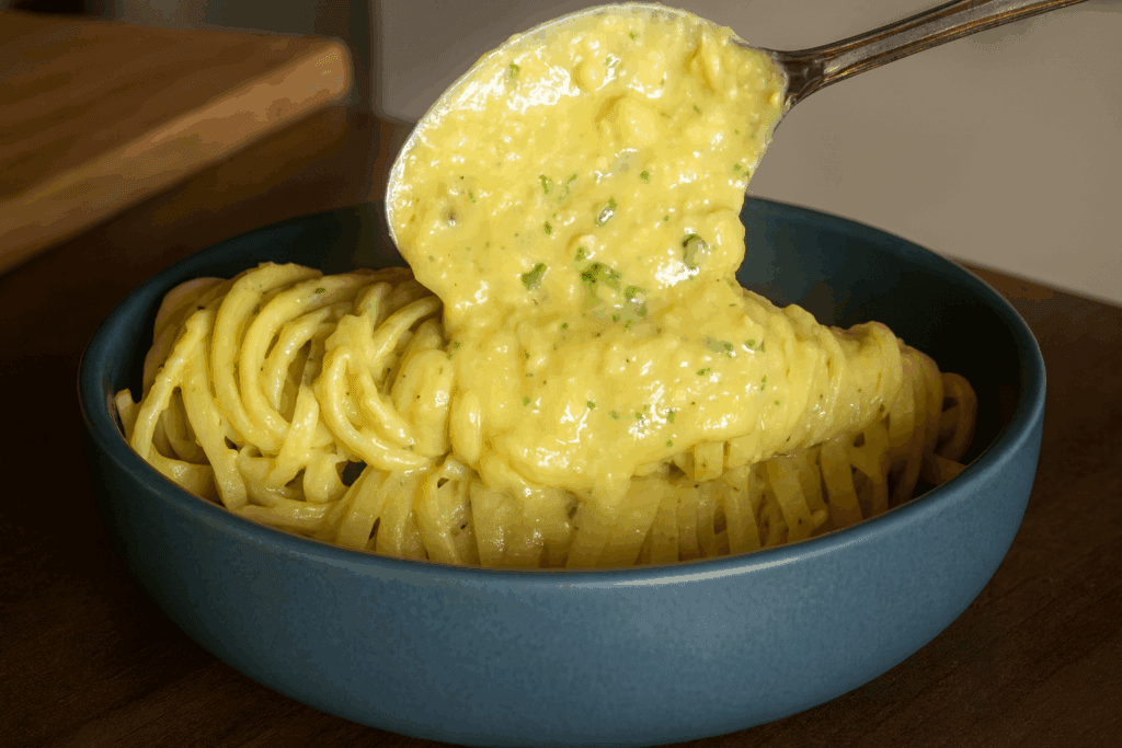 Mentre la pasta cuoce, preparo questo pesto cremoso di ceci e mandorle: sano, proteico e pronto in 5 minuti (è il mio salva-pranzo preferito)