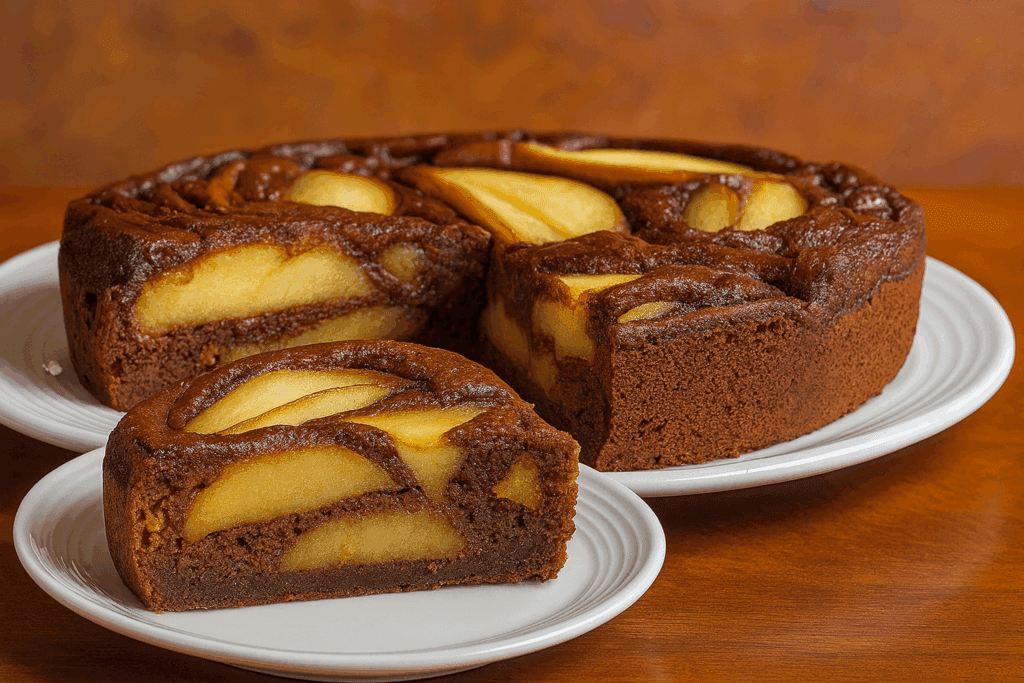 Mi ha letteralmente salvata nei giorni di dieta ferrea: torta pere e cioccolato leggera, sana e senza burro – un sogno!