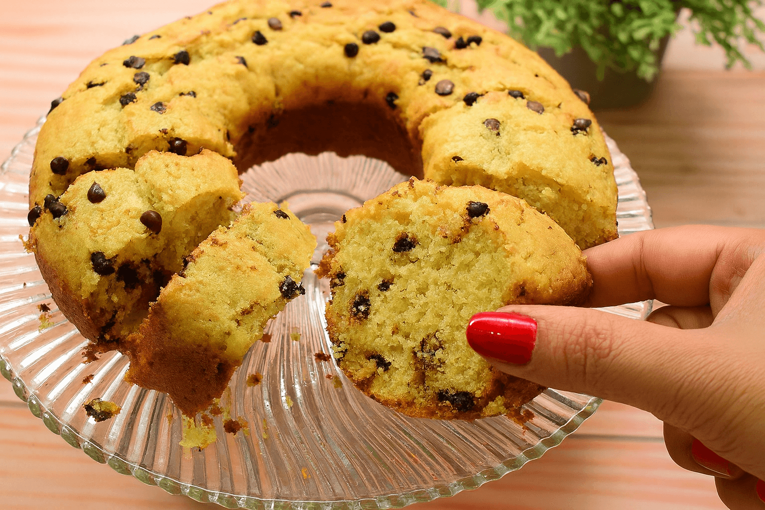Ciambella alla banana e gocce di cioccolato