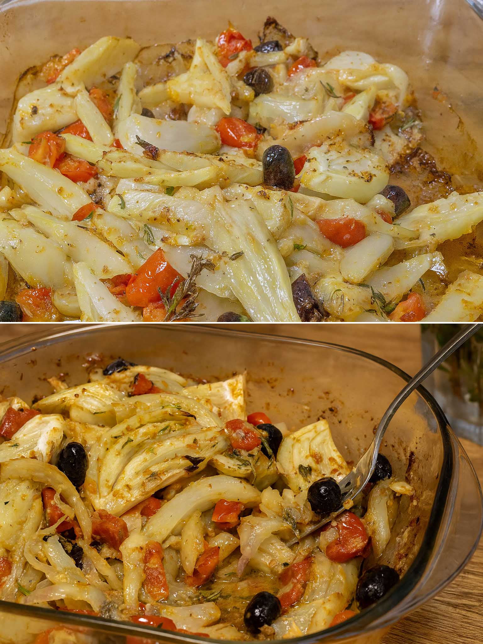 Finocchi gratinati alla mediterranea