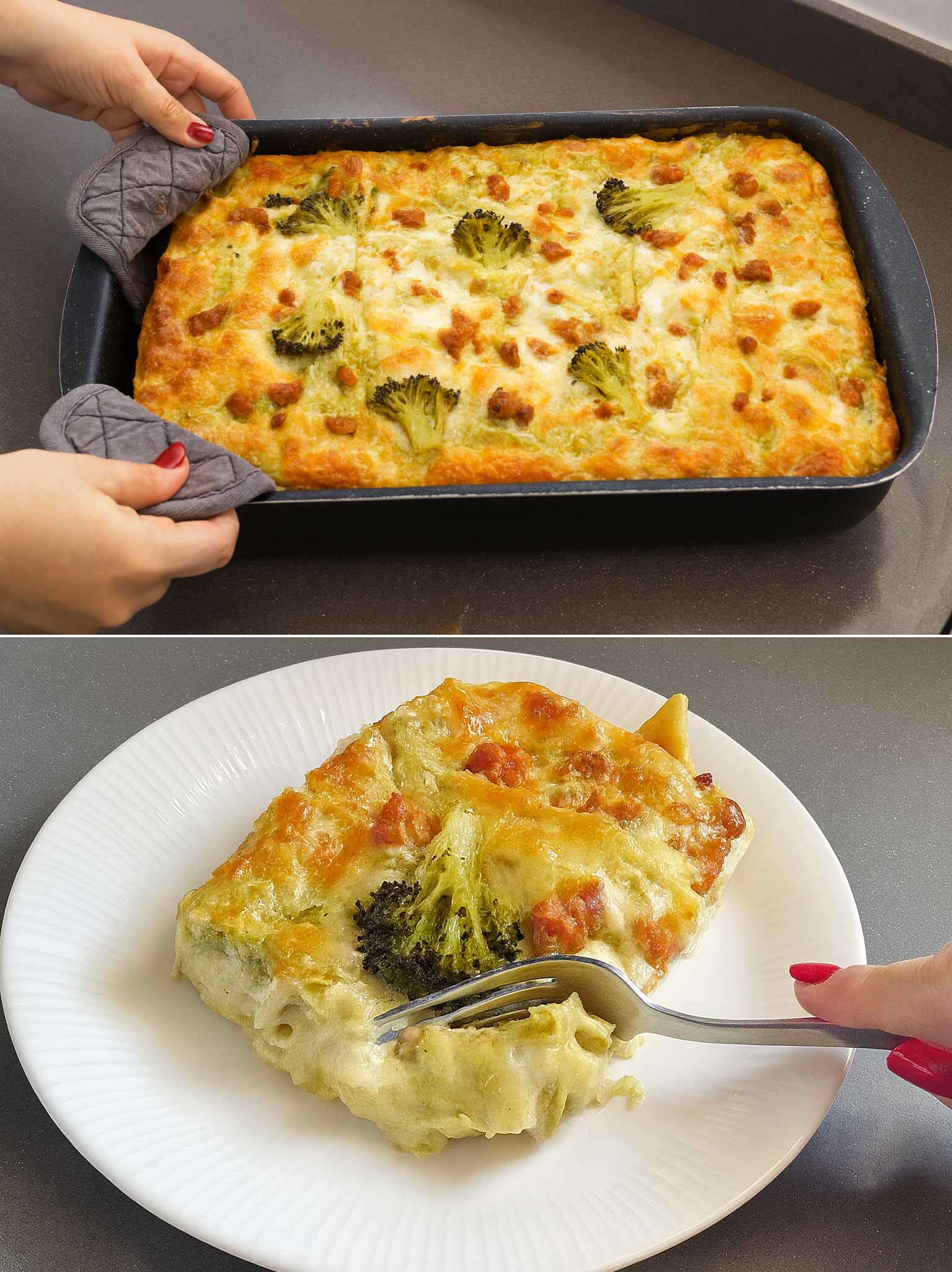 Lasagna di broccoli e salsiccia