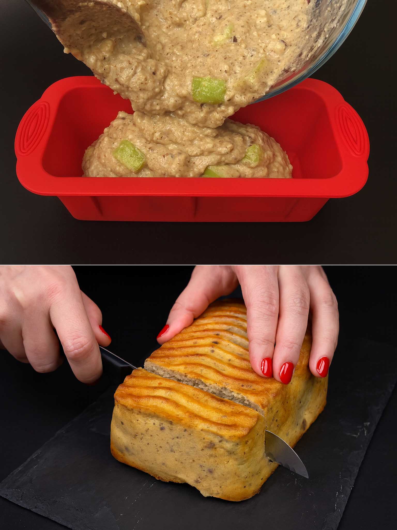 Plumcake di avena, mele e noci