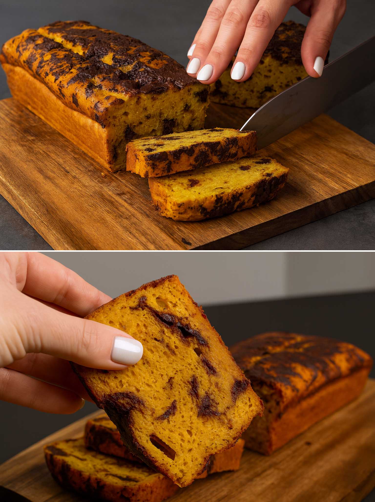 Plumcake di zucca, ricotta e cioccolato
