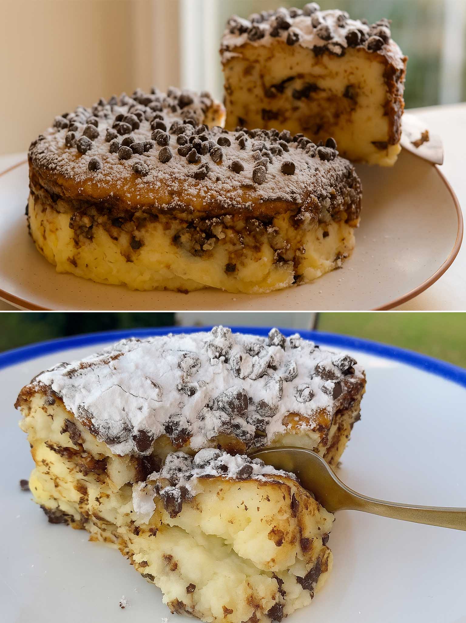 Torta di ricotta e gocce di cioccolato
