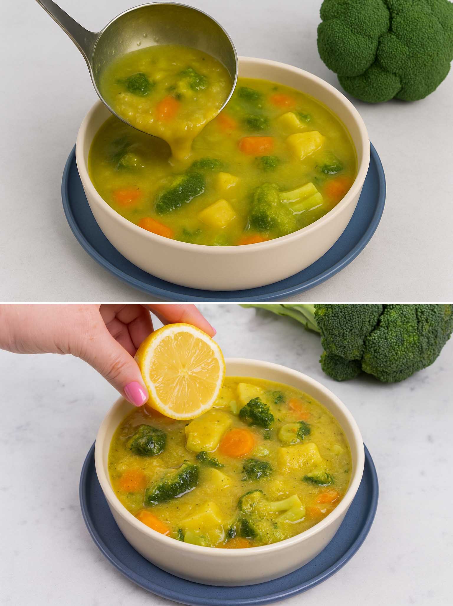 Zuppa di broccoli, patate e carote