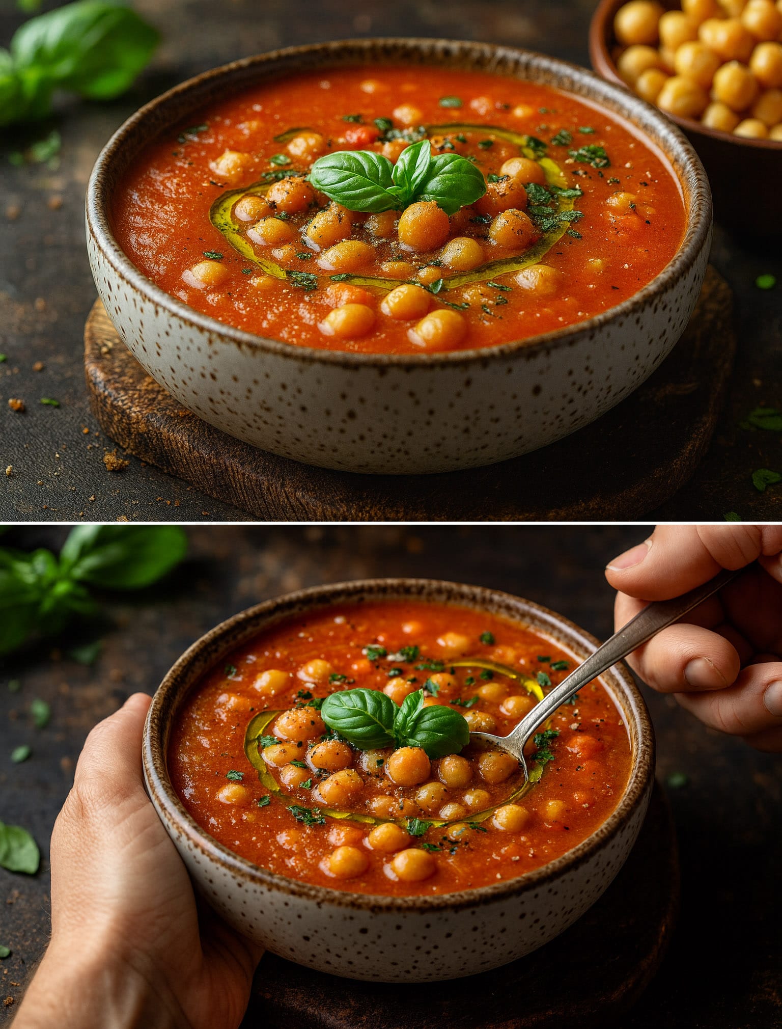Zuppa di ceci e peperoni