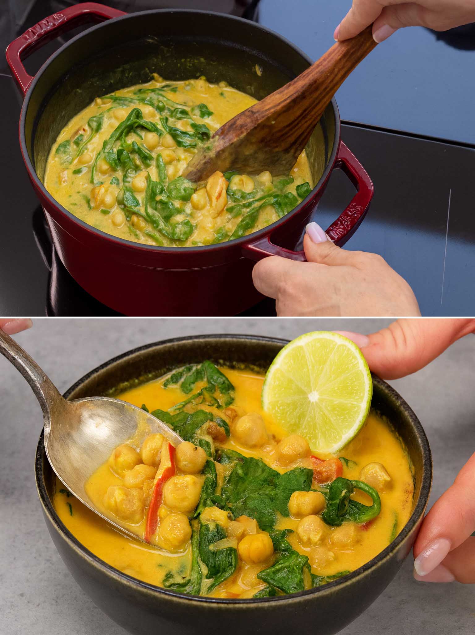 Zuppa di ceci e spinaci