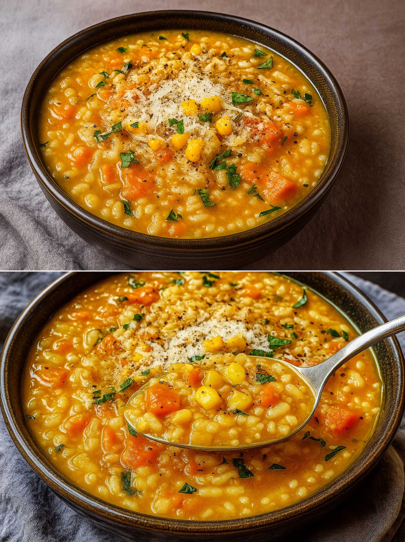 Zuppa di orzo e verdure