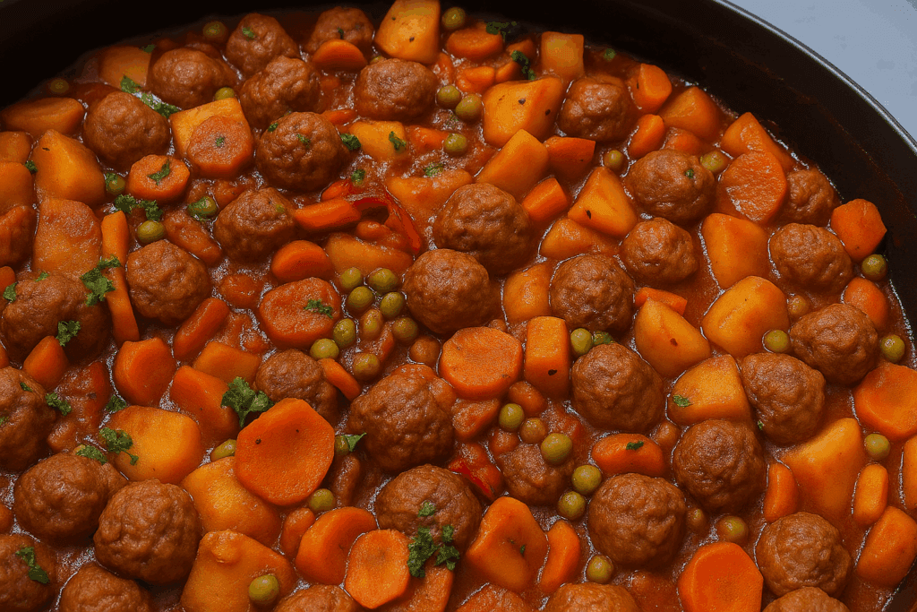 Non è un semplice stufato: queste polpette con verdure in umido sono sane, sazianti e ricco di fibre e proteine buone!