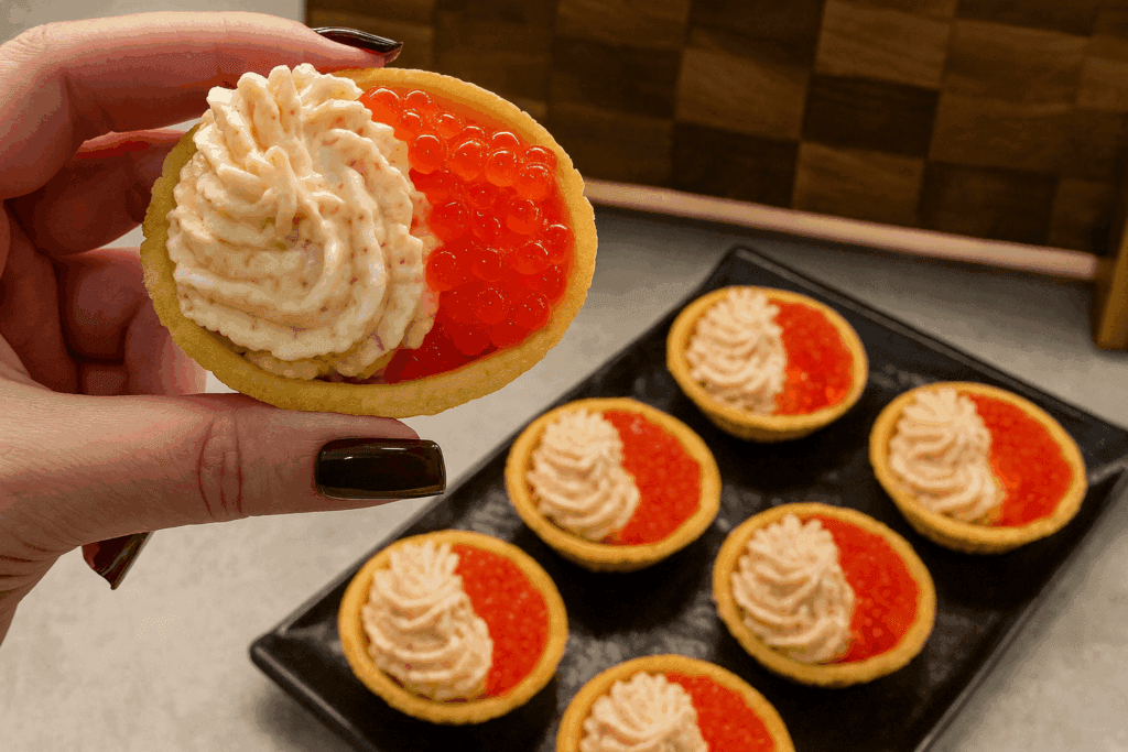 Quando voglio stupire a Capodanno porto in tavola queste tartellette: eleganti, cremose e pronte in 15 minuti (fanno un figurone ogni anno)!