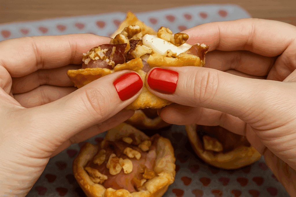 Solo 3 ingredienti e 15 minuti! I cestini di sfoglia con speck e brie che preparo sempre a Natale, li preparo ogni anno e non ne resta mai neanche uno!