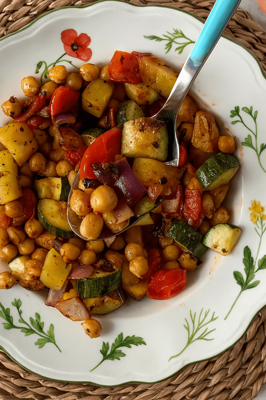 Ceci e verdure croccanti in friggitrice ad aria