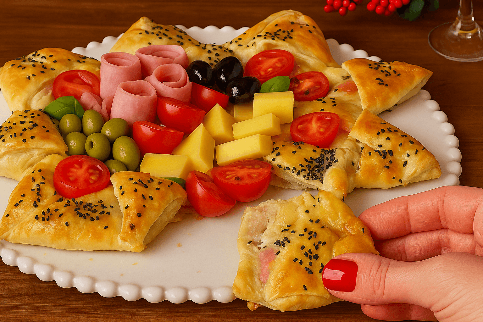 Stella di Natale con pasta sfoglia