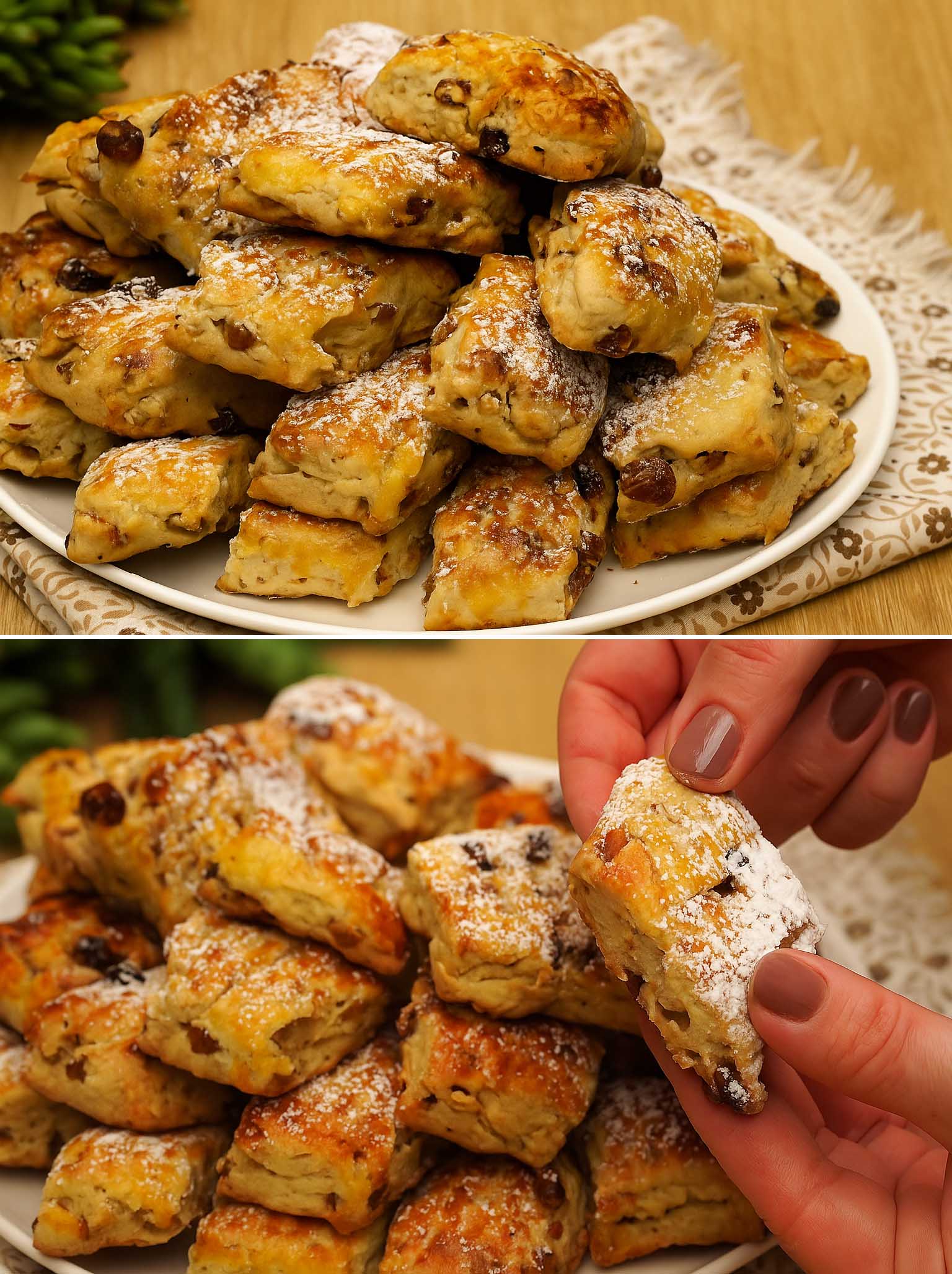 Biscotti con noci e uvetta