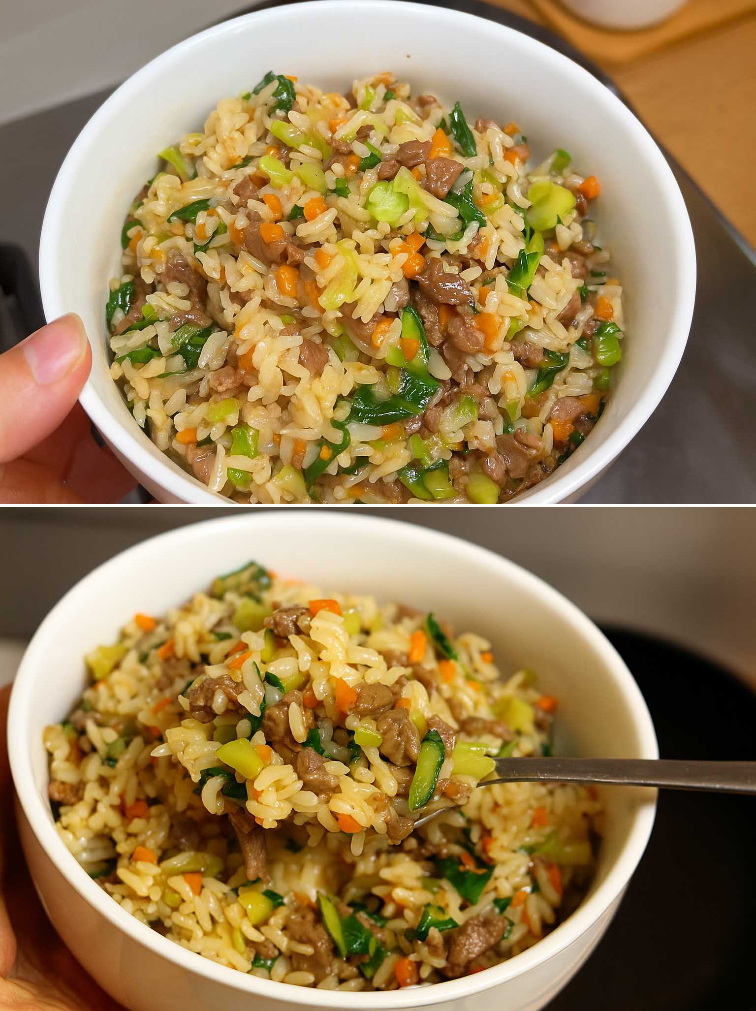 Riso con verdure e funghi