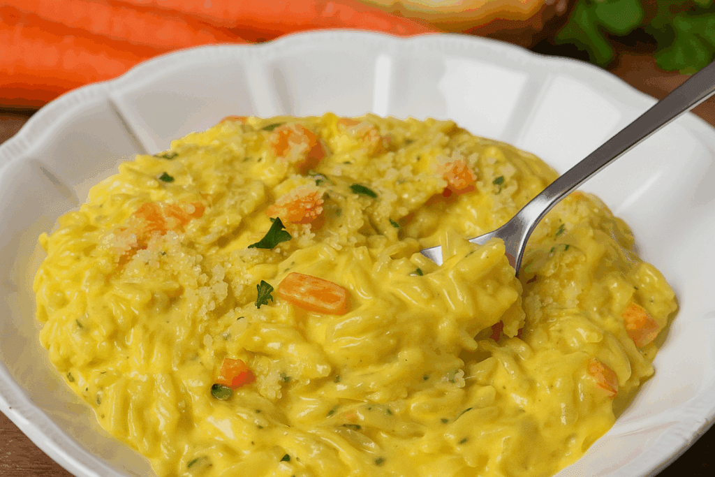 Non serve chissà cosa per sentirsi bene: una pastina al latte con carote semplice, digeribile e ricca di fibre e betacarotene