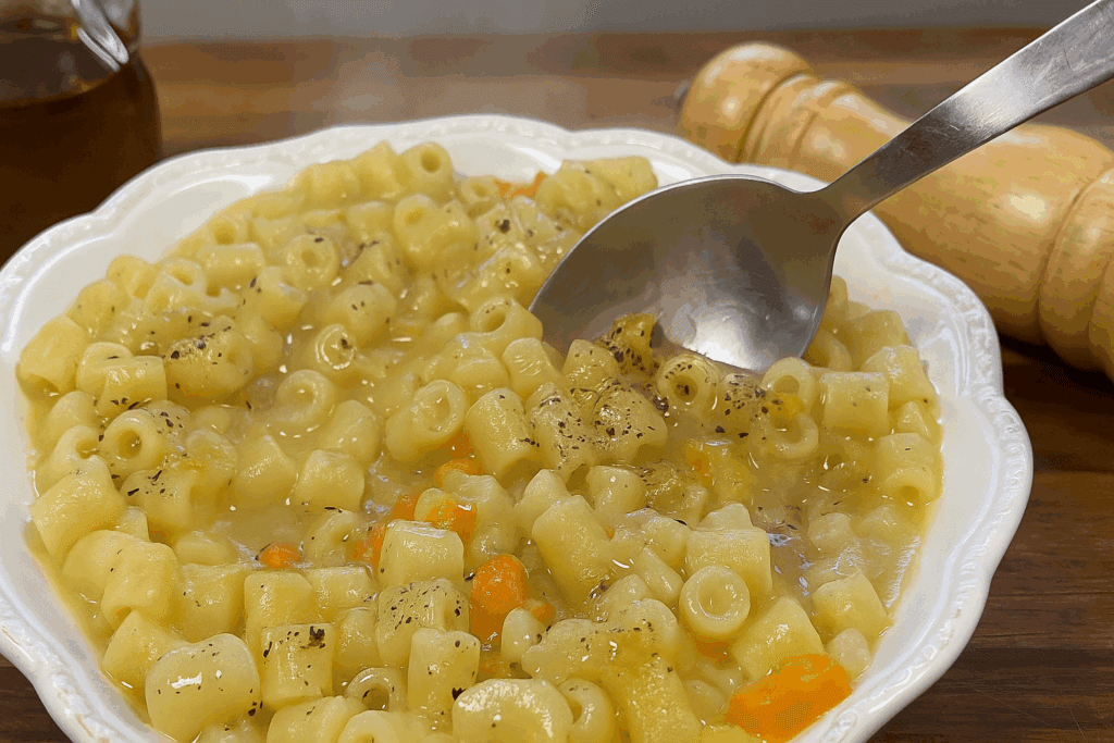 Semplice, buona e fa pure bene: la mia minestra di pasta e patate come la faceva la nonna, più sana di così non si può!