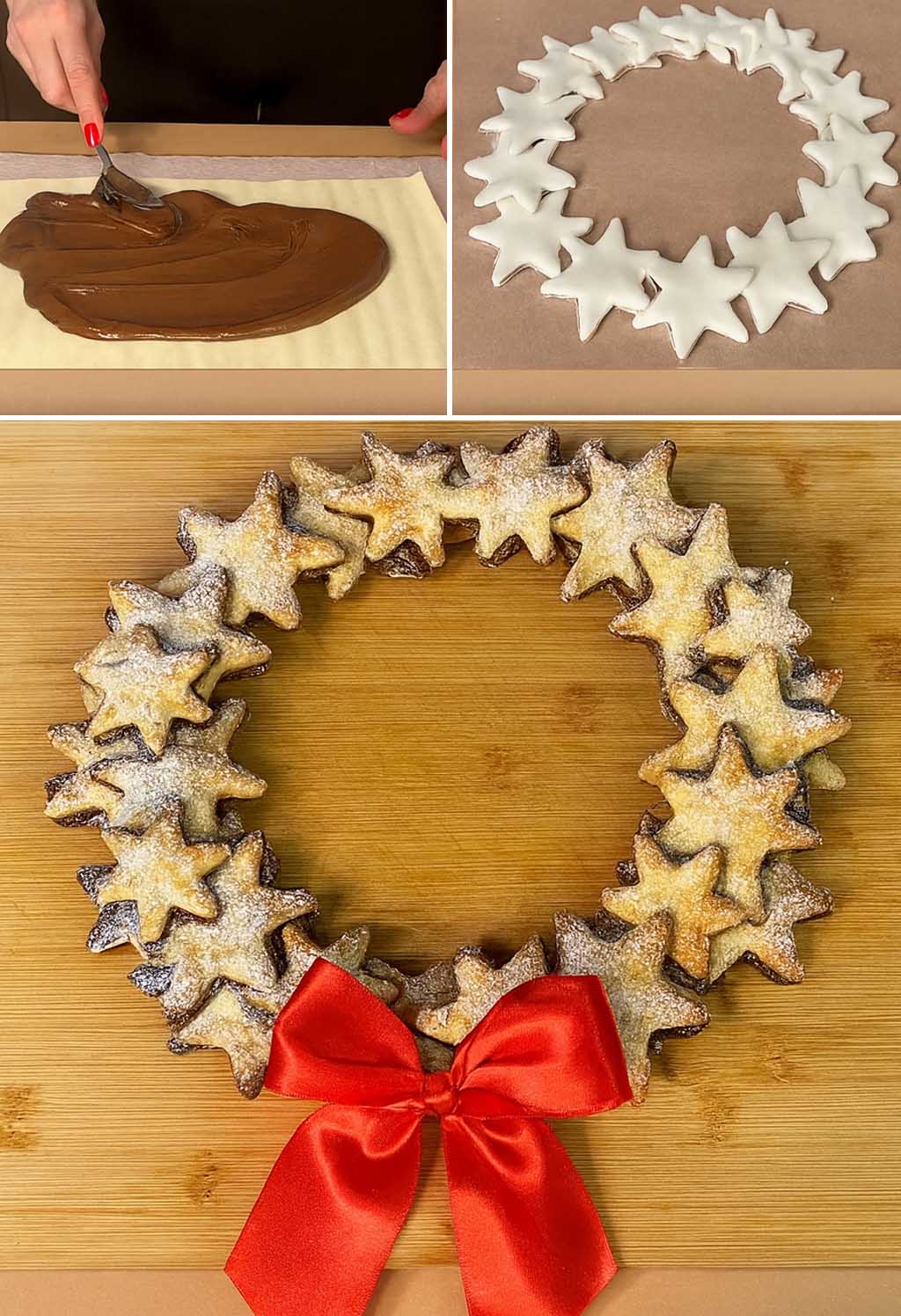 Ghirlanda di Natale di pasta sfoglia