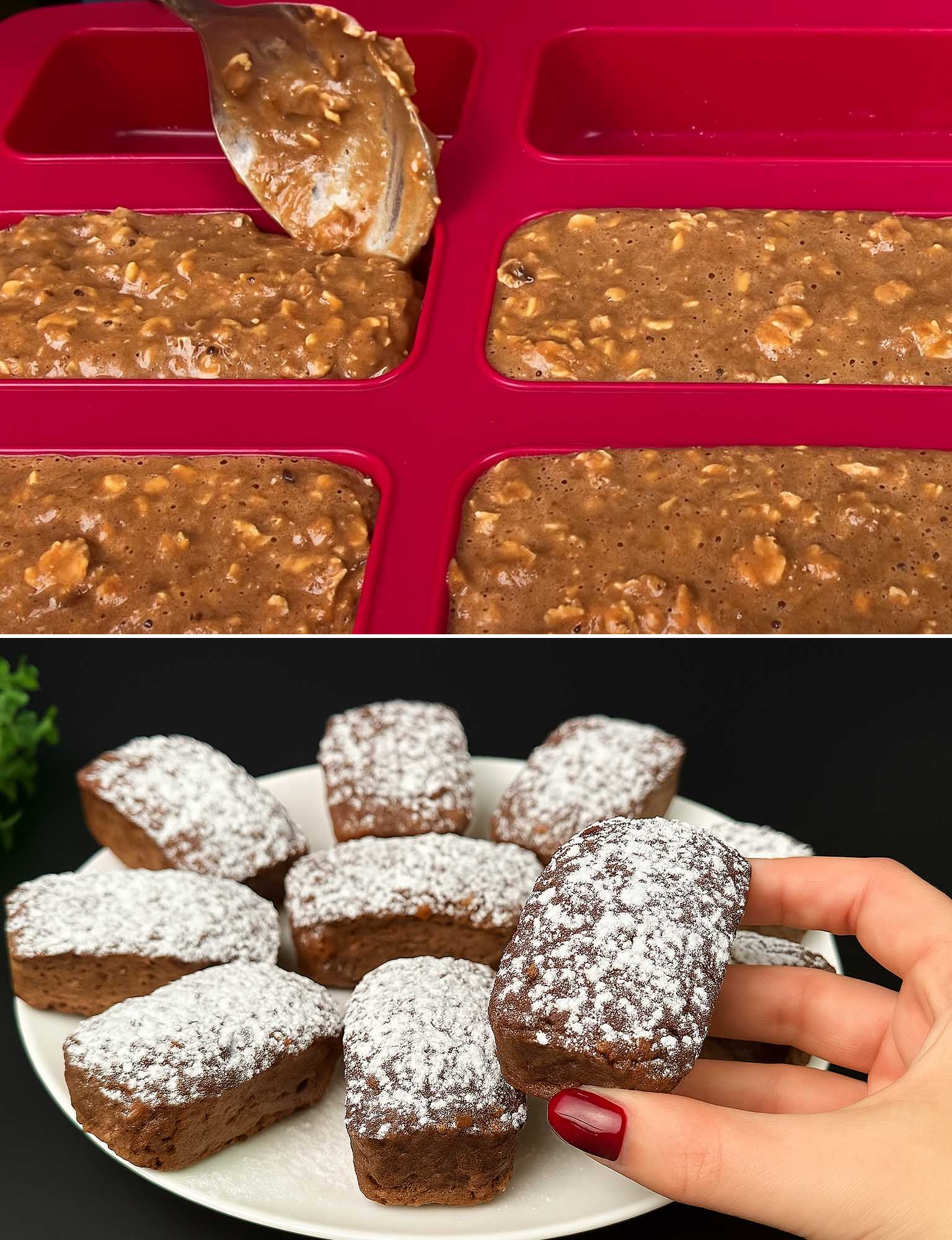 Muffin di avena, banana e cacao