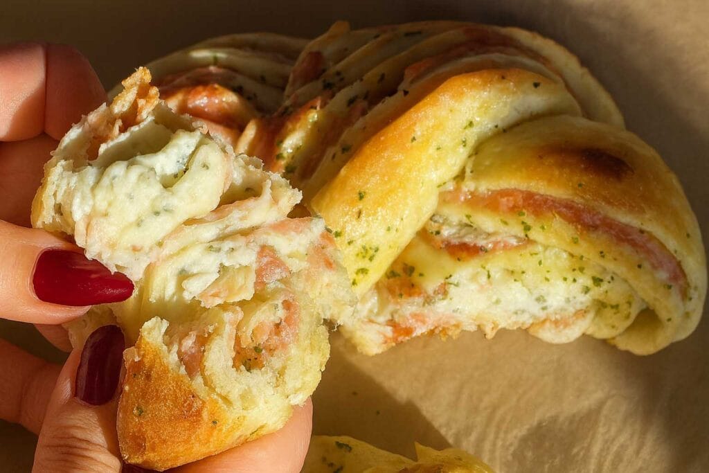 L’antipasto che salva le feste: bello da vedere, velocissimo da fare, intreccio una sfoglia ed è subito festa (perfetto per Caodanno)