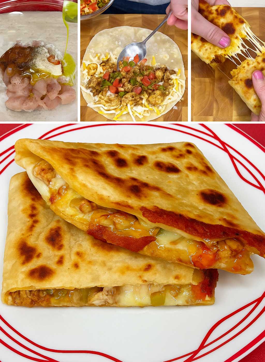 Quesadillas di pollo e verdure
