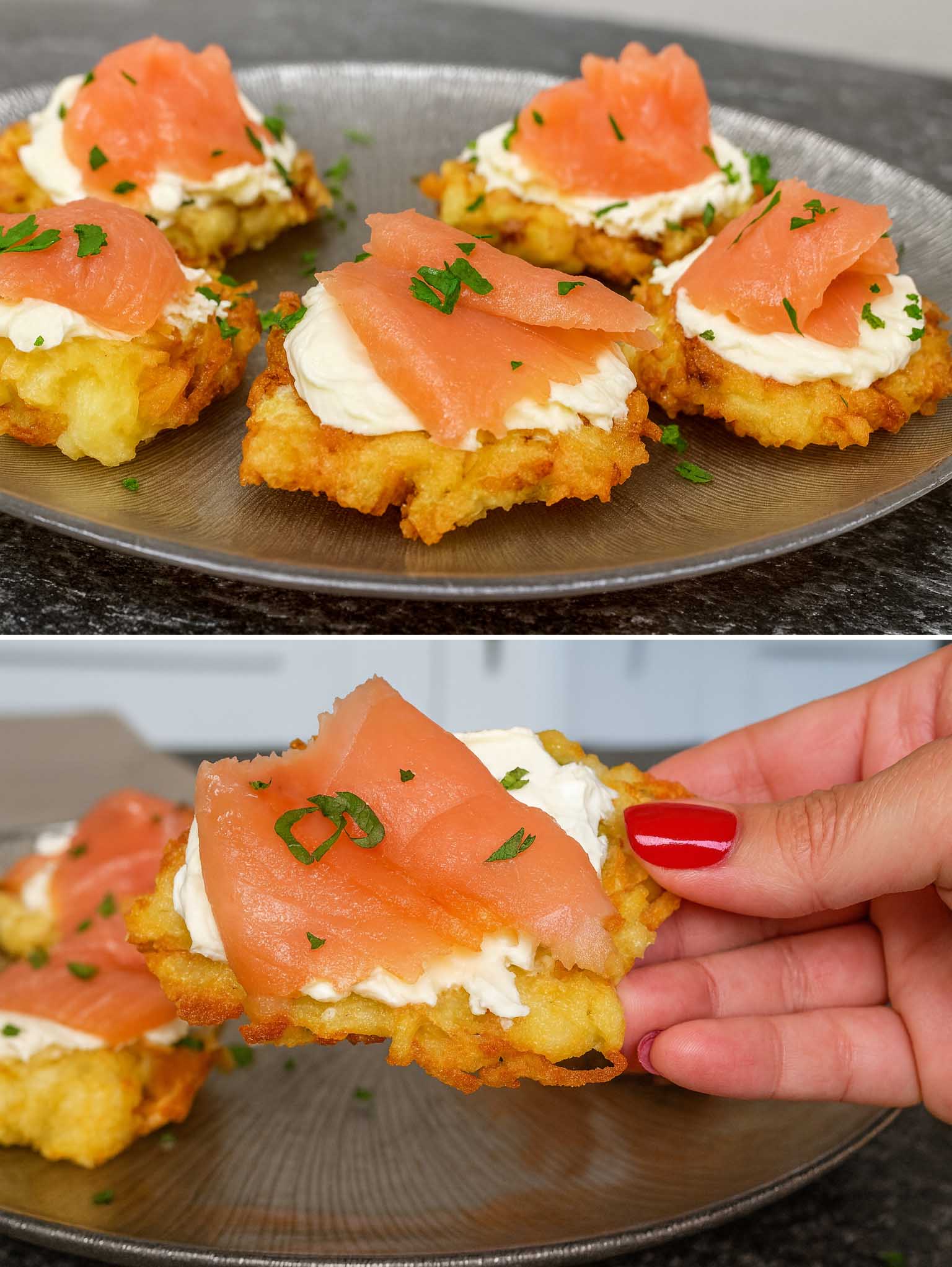 Rosti di patate e salmone