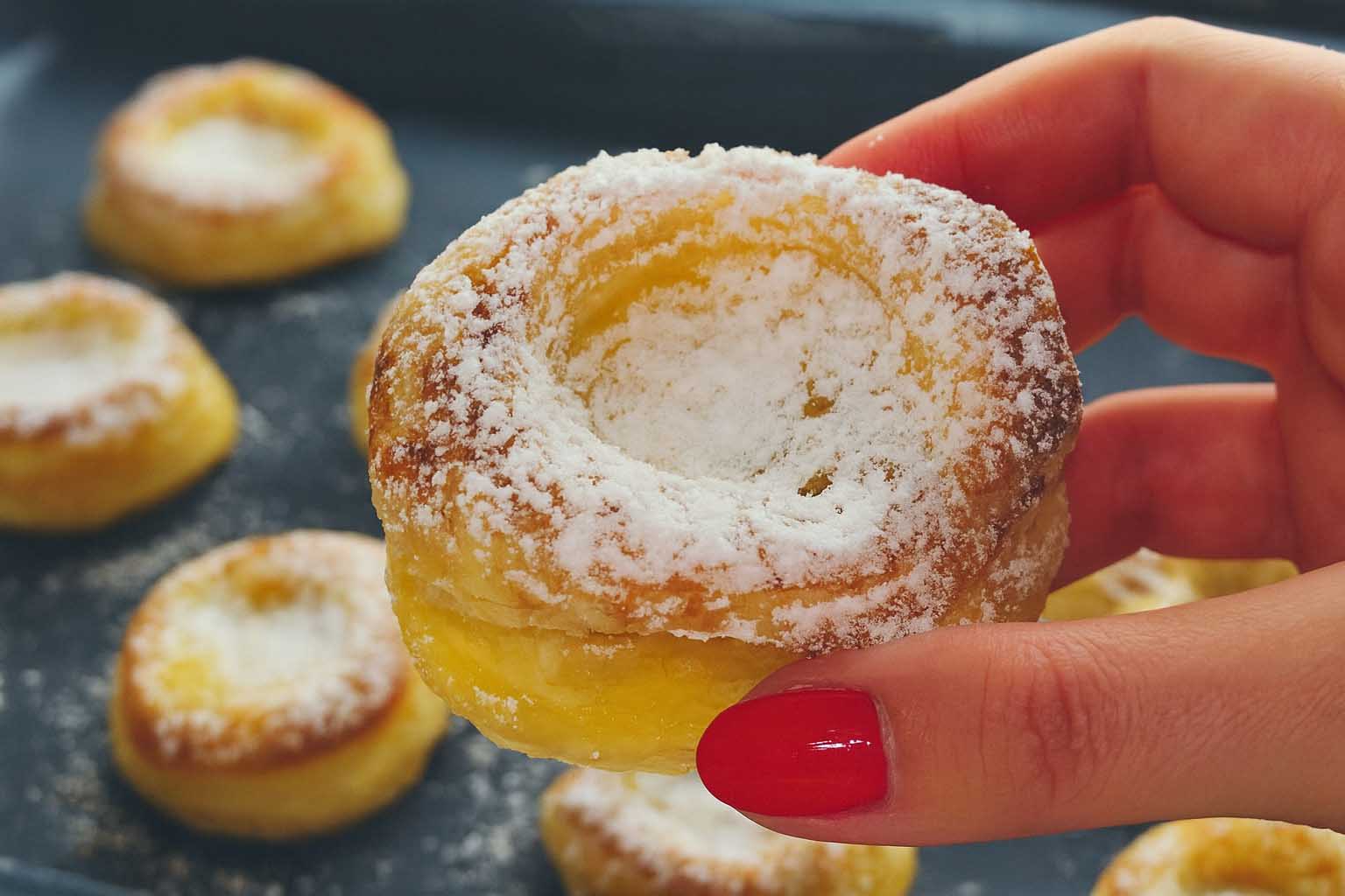 Rotolini di sfoglia alla crema