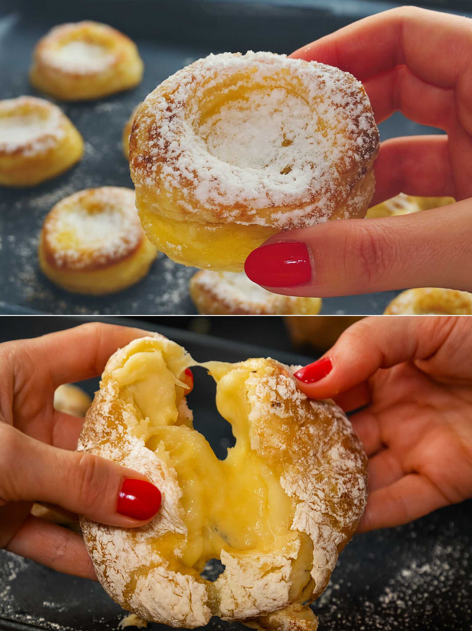 Rotolini di sfoglia alla crema
