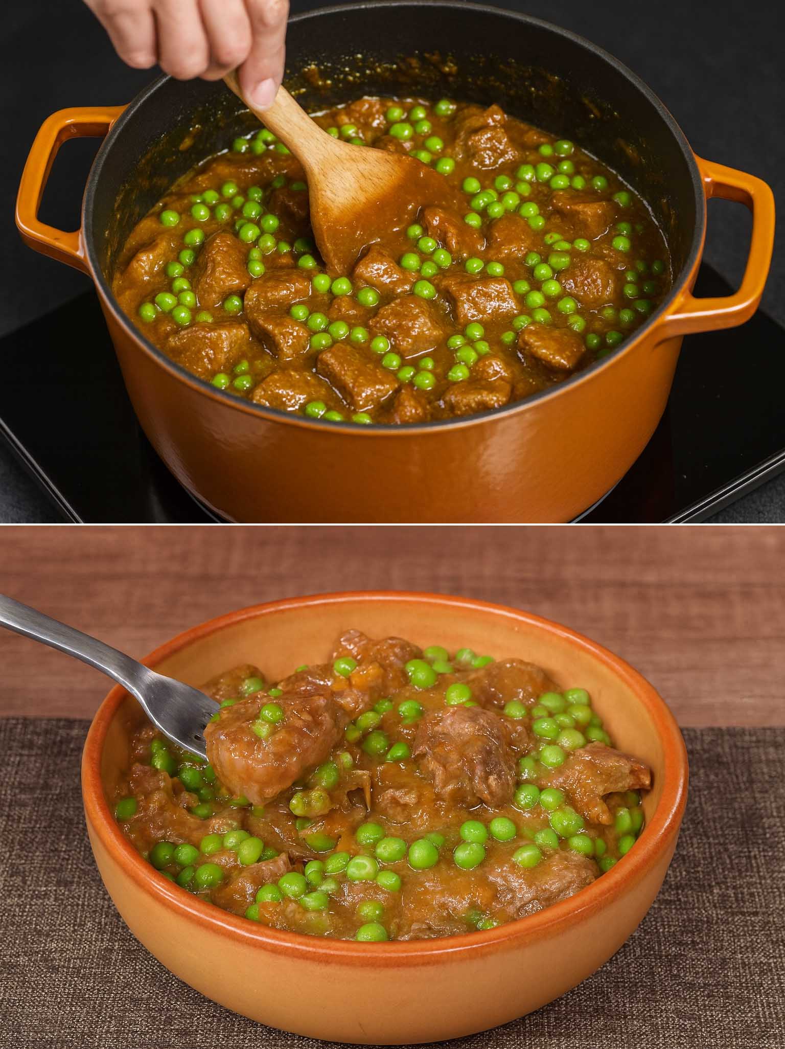 Spezzatino con piselli