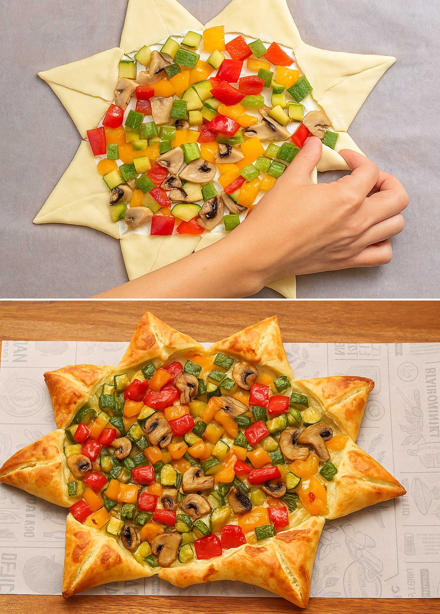 Stella di Natale di verdure