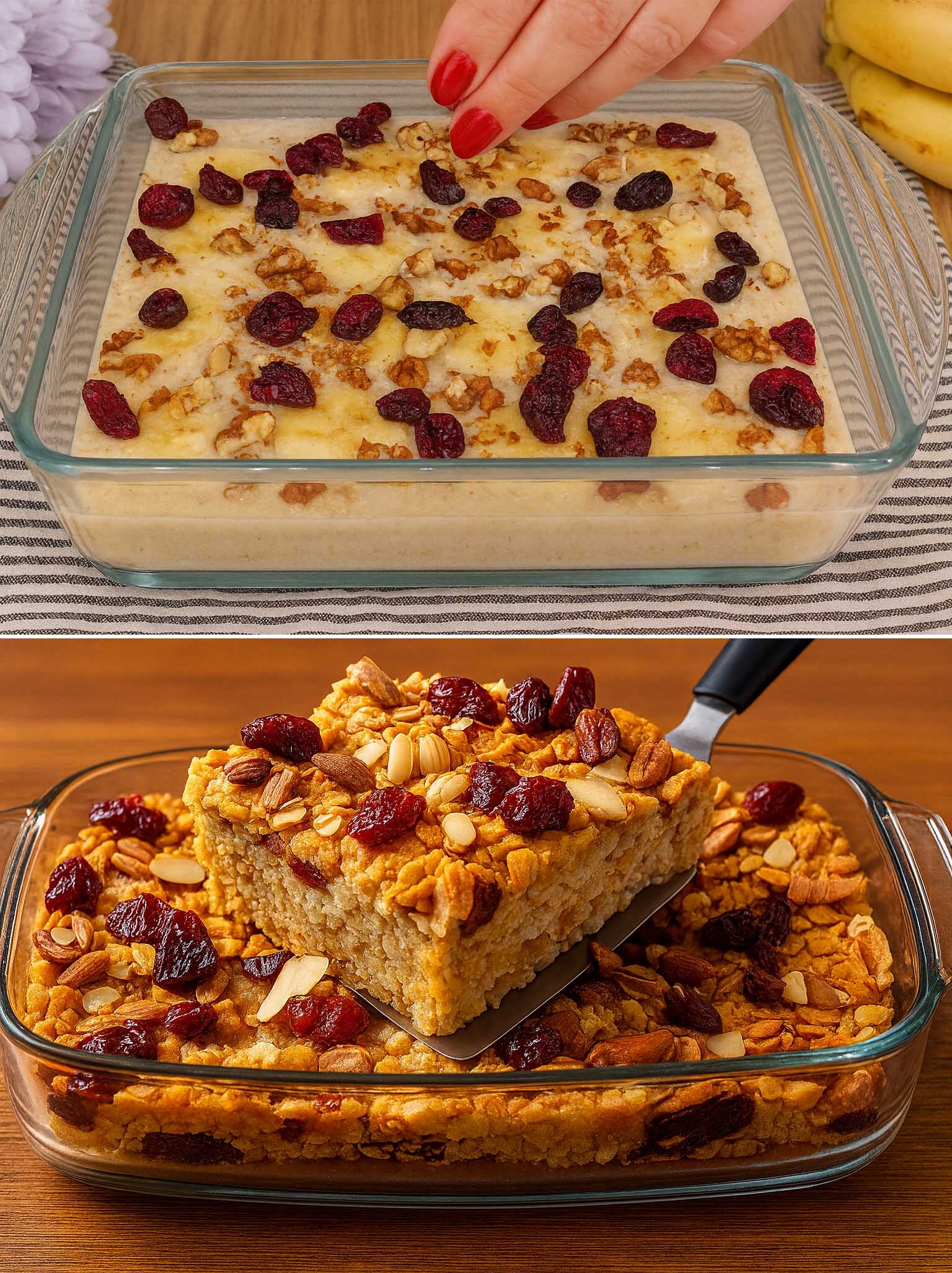 Torta di avena e frutta