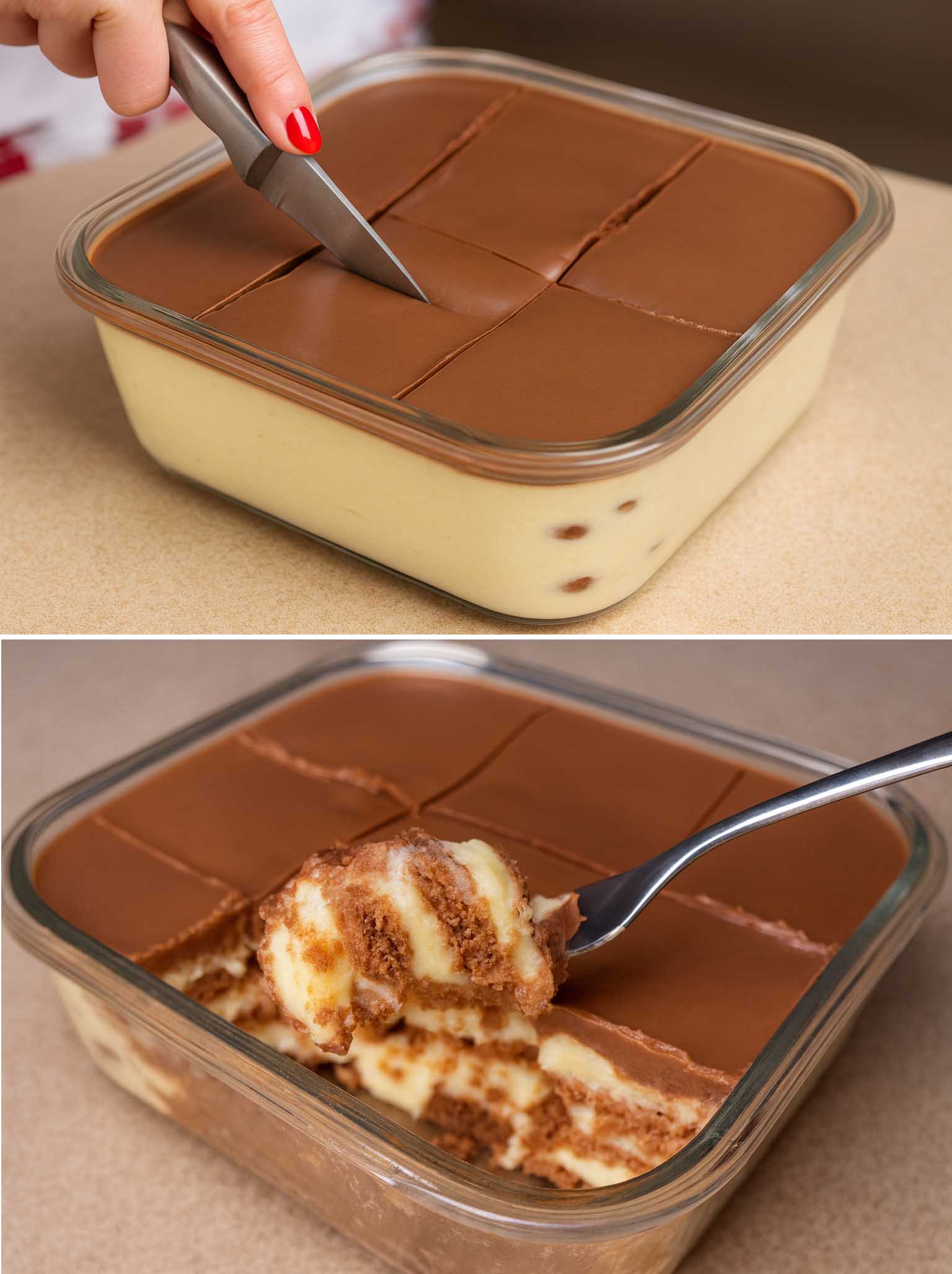 Torta fredda biscotti e crema