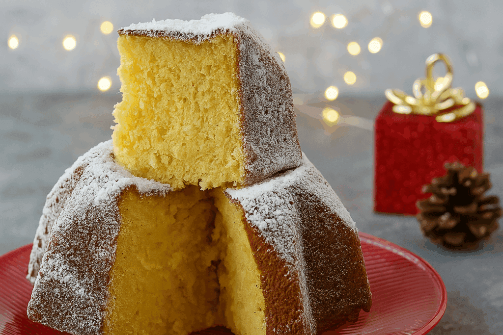 Il dolce delle feste che non fa ingrassare: torta pandoro con ricotta e arancia, non serve burro e né olio per renderla soffice (con solo 210 kcal)!