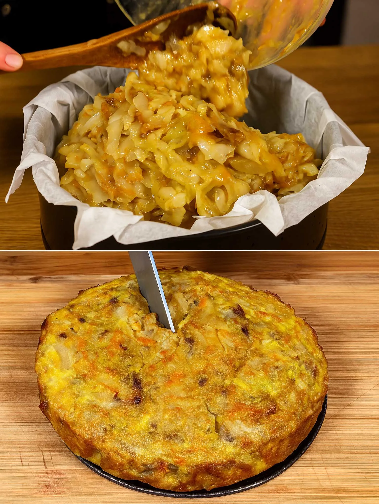 Tourte savoureuse au chou et aux légumes