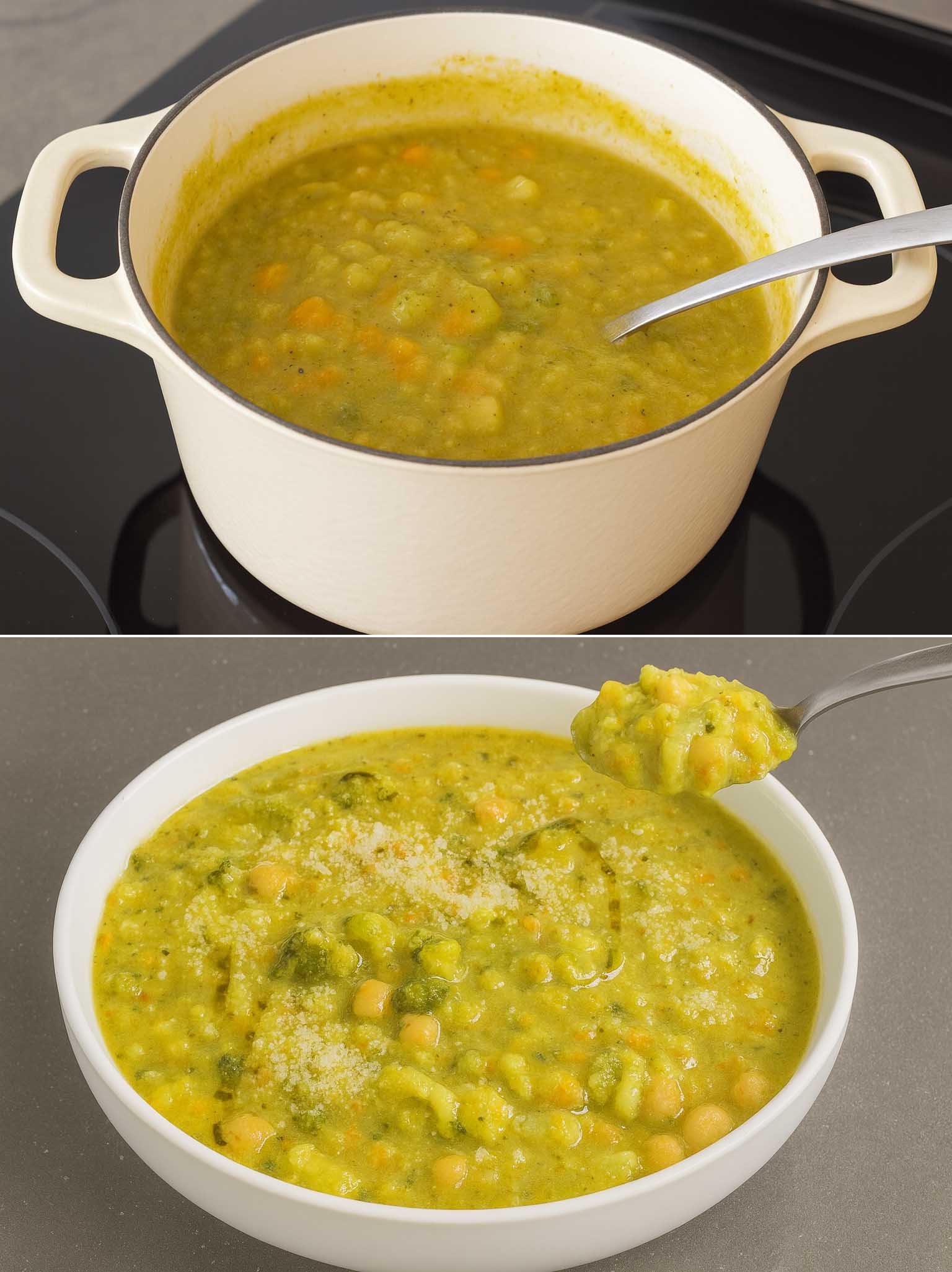 Zuppa di broccoli e verdure