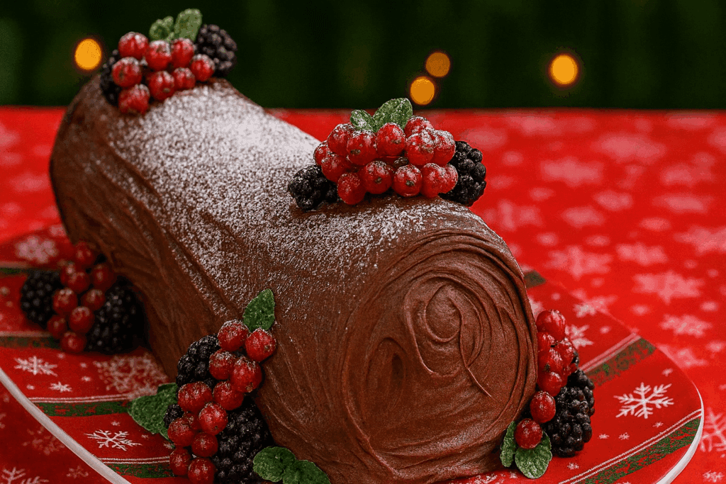 Sembra un dolce da pasticceria, ma l’ho fatto in 10 minuti: il tronchetto senza cottura che mi salva ogni Natale (solo biscotti, crema e cioccolato)