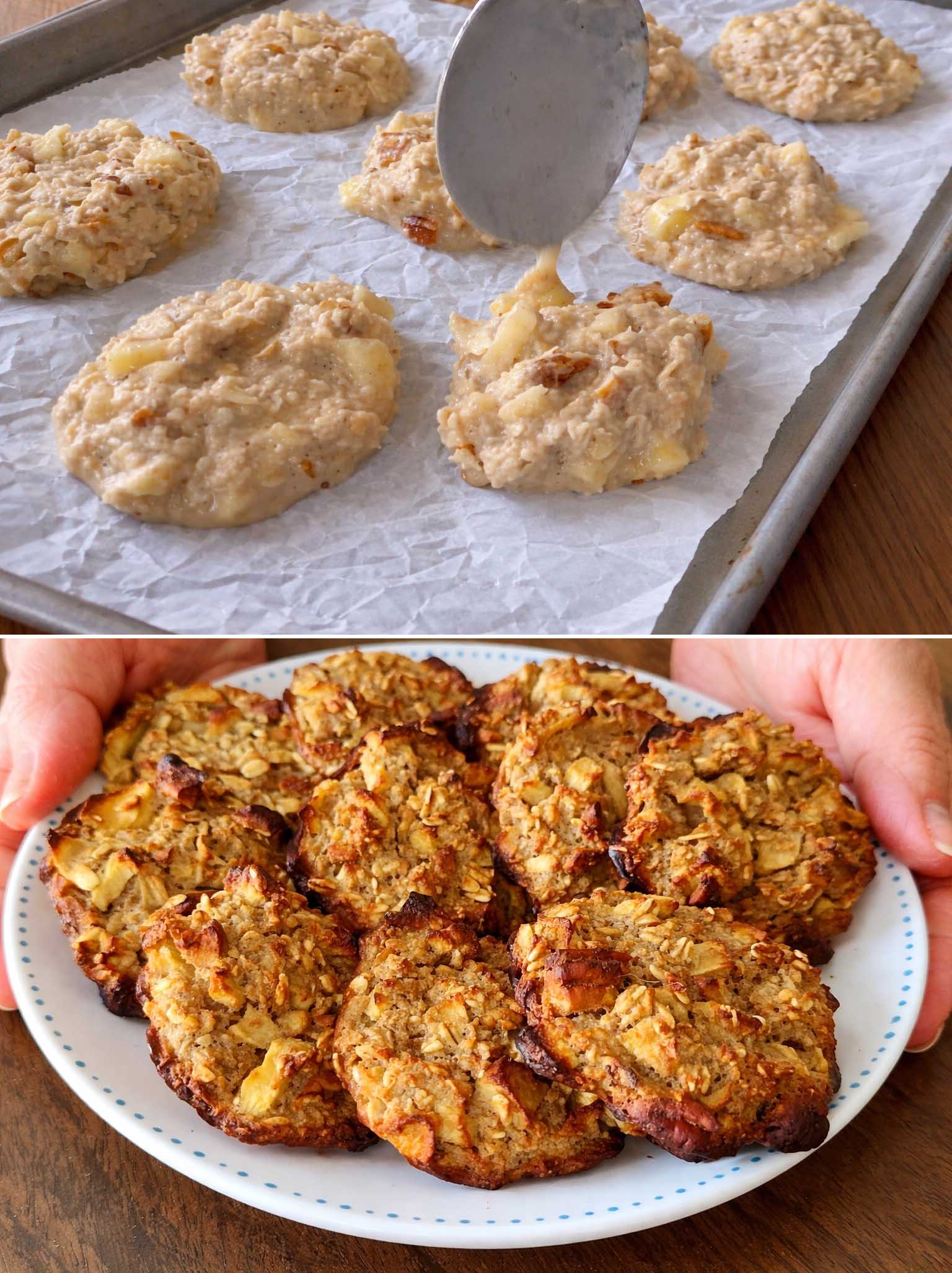 Biscotti di avena, mela e noci