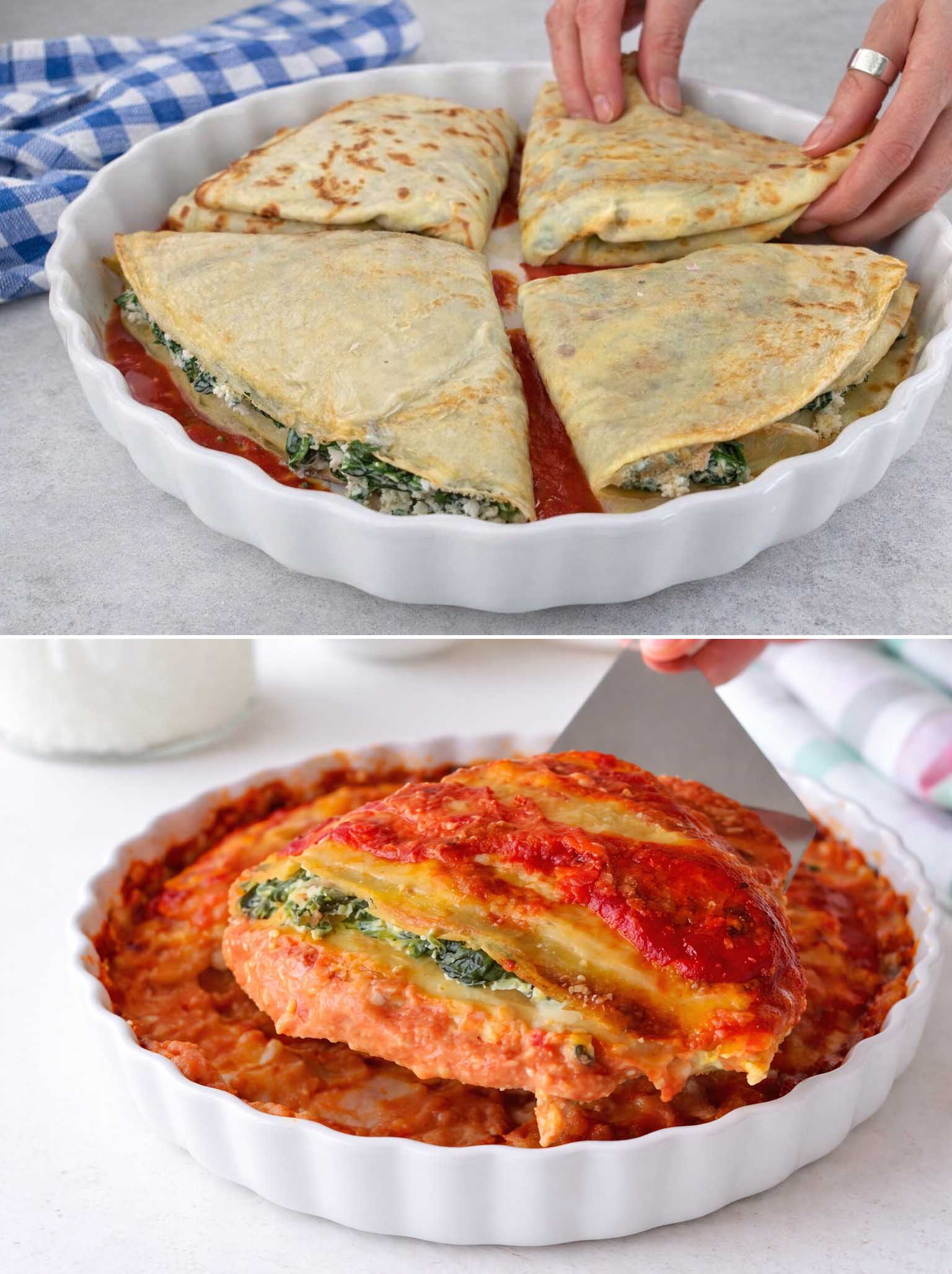 Crespelle ricotta e spinaci