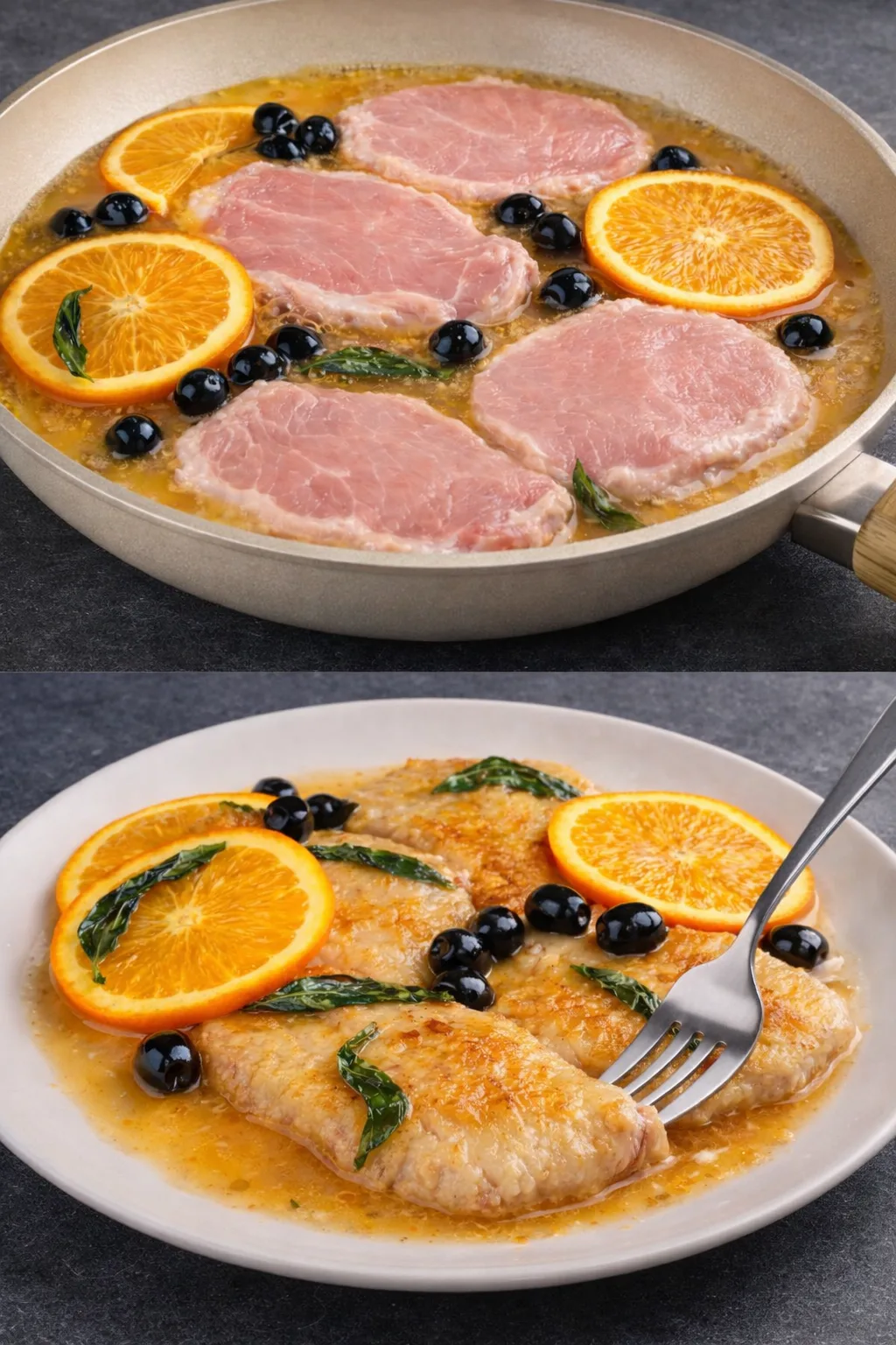 Escalopes de porc à l'orange