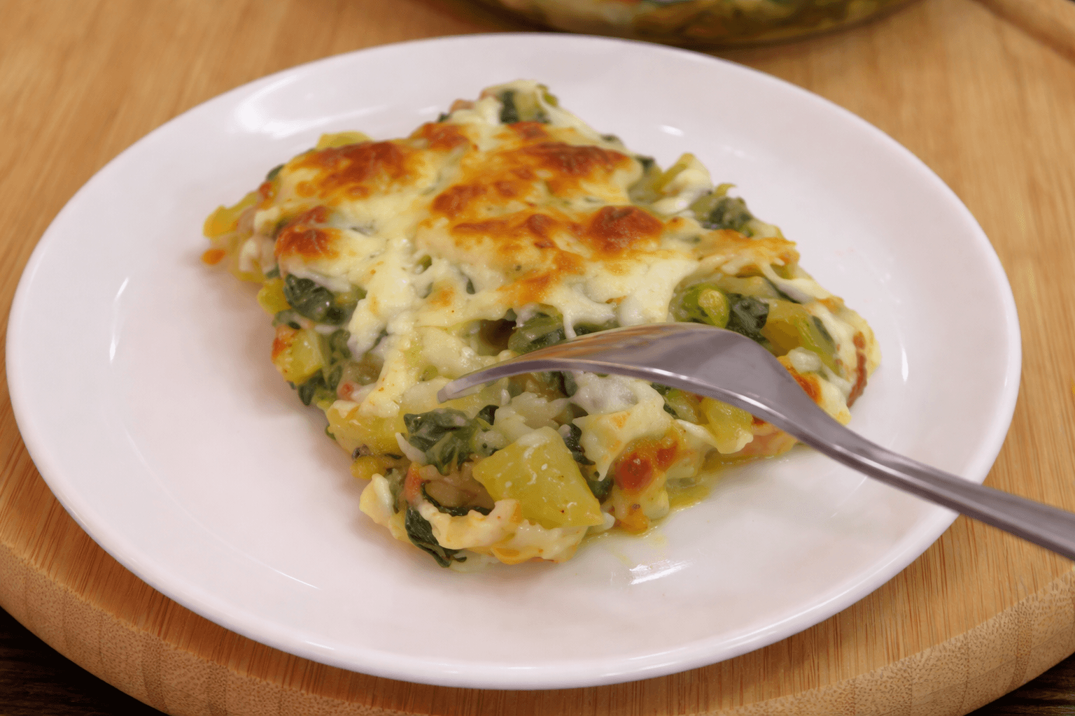 Gratin di patate e spinaci
