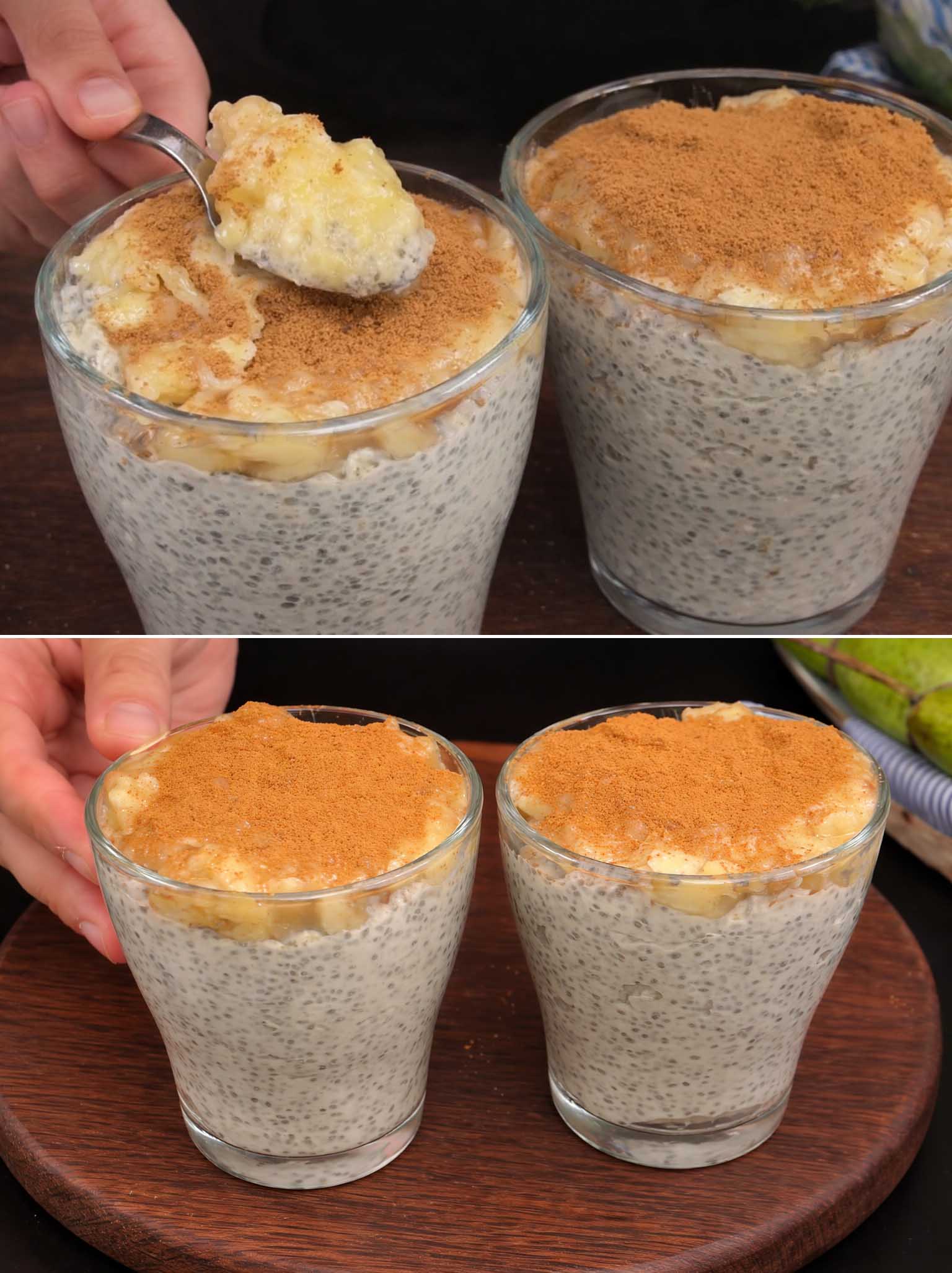 Dessert yogurt, banana e chia