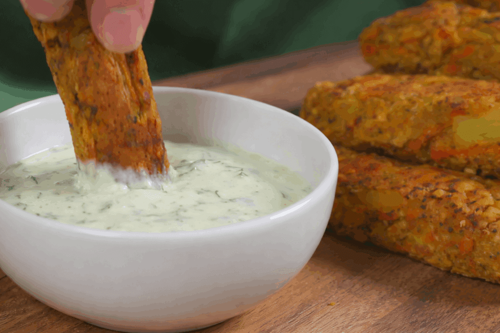 Bastoncini di ceci e quinoa al forno, li intingo nella salsa e uno tira l’altro: saziano, non appesantiscono e sono perfetti anche a cena