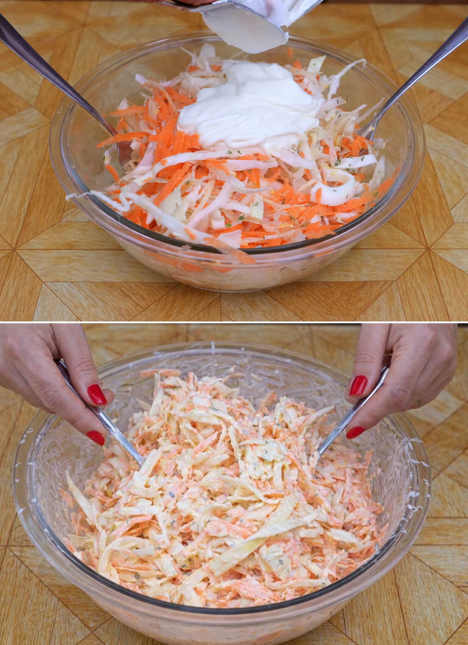 Insalata di cavolo, carote e uova