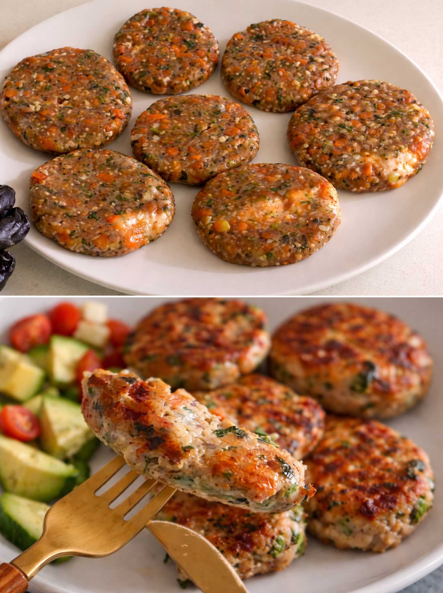 Polpette di pollo e verdure