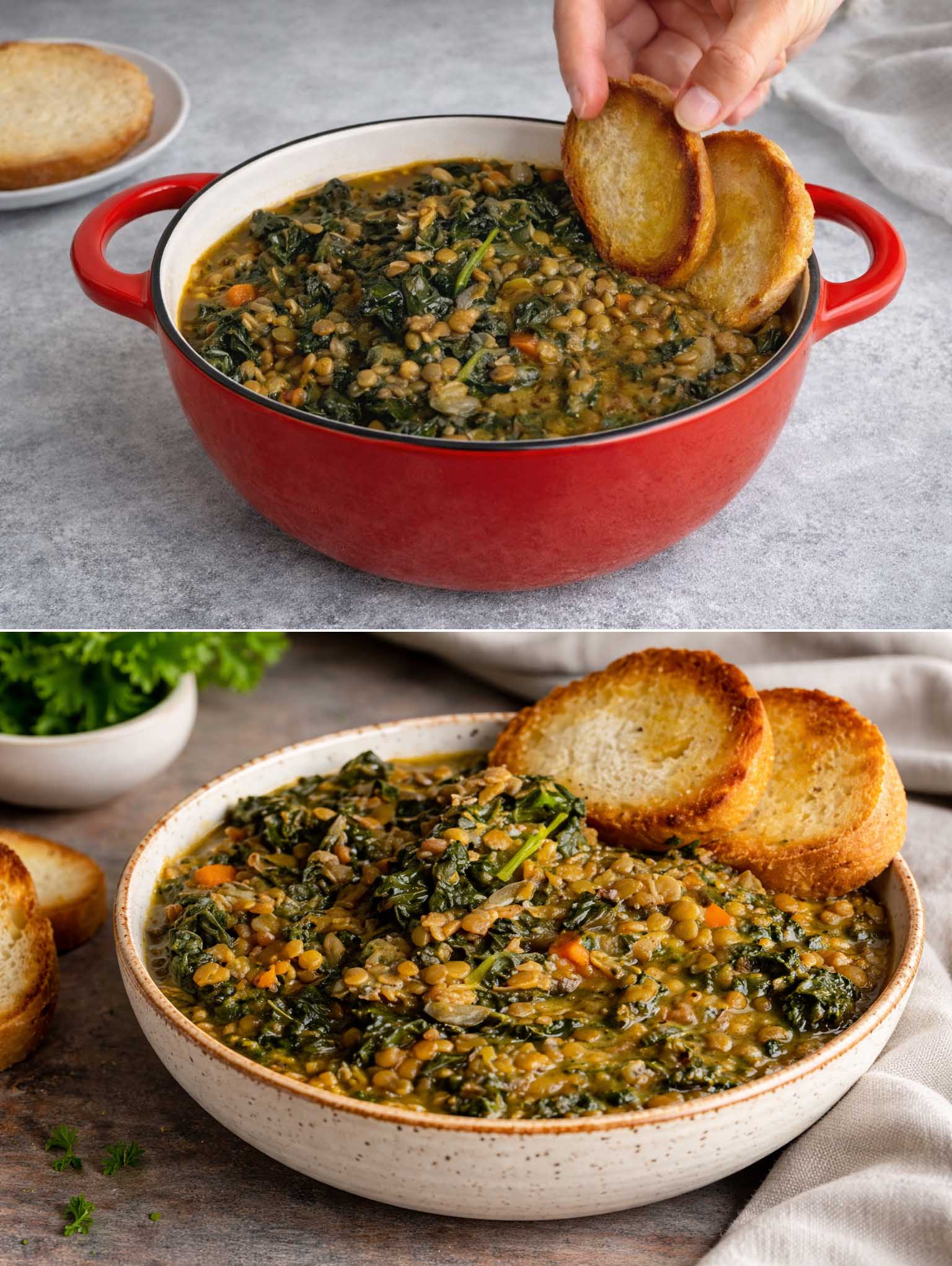 Zuppa di lenticchie e cavolo