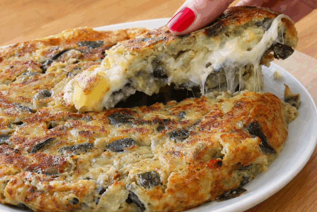 Lo preparo tutto in padella e viene filante come una torta salata: pasticcio di melanzane da 360 kcal a porzione, facile e veloce!