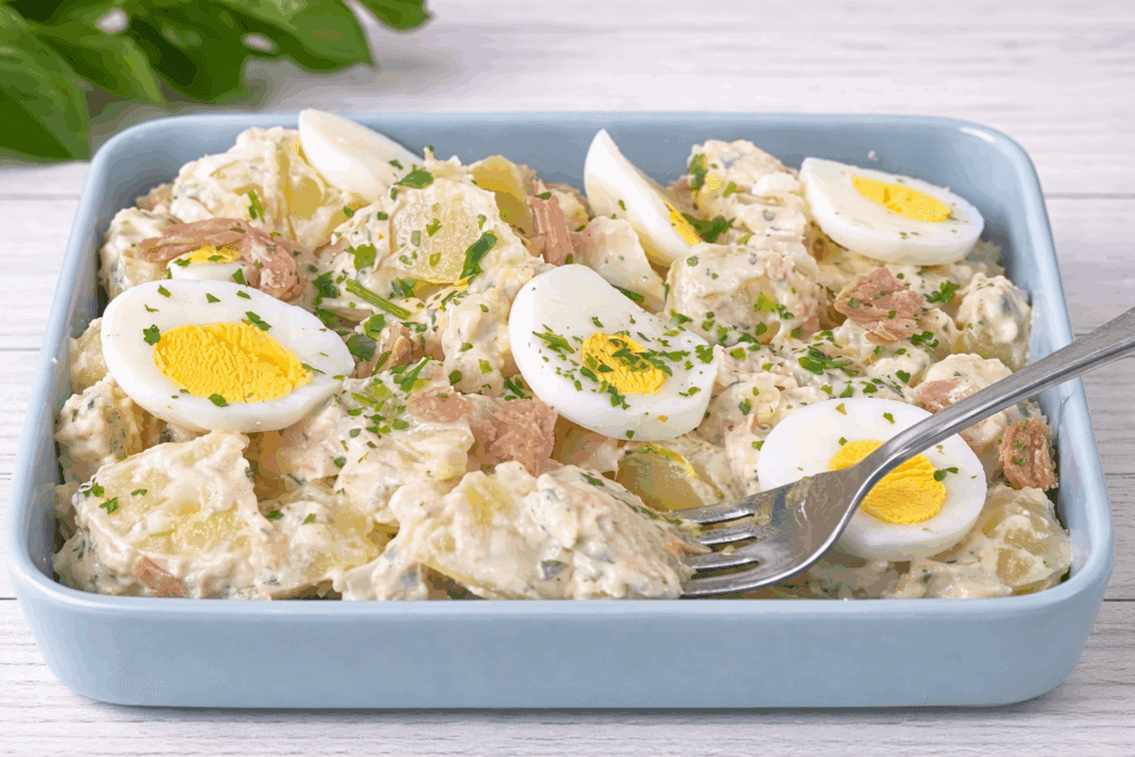 Questa insalata mi salva spesso pranzo o cena: saziante, fresca e con proteine che aiutano a controllare la fame senza appesantire la digestione!