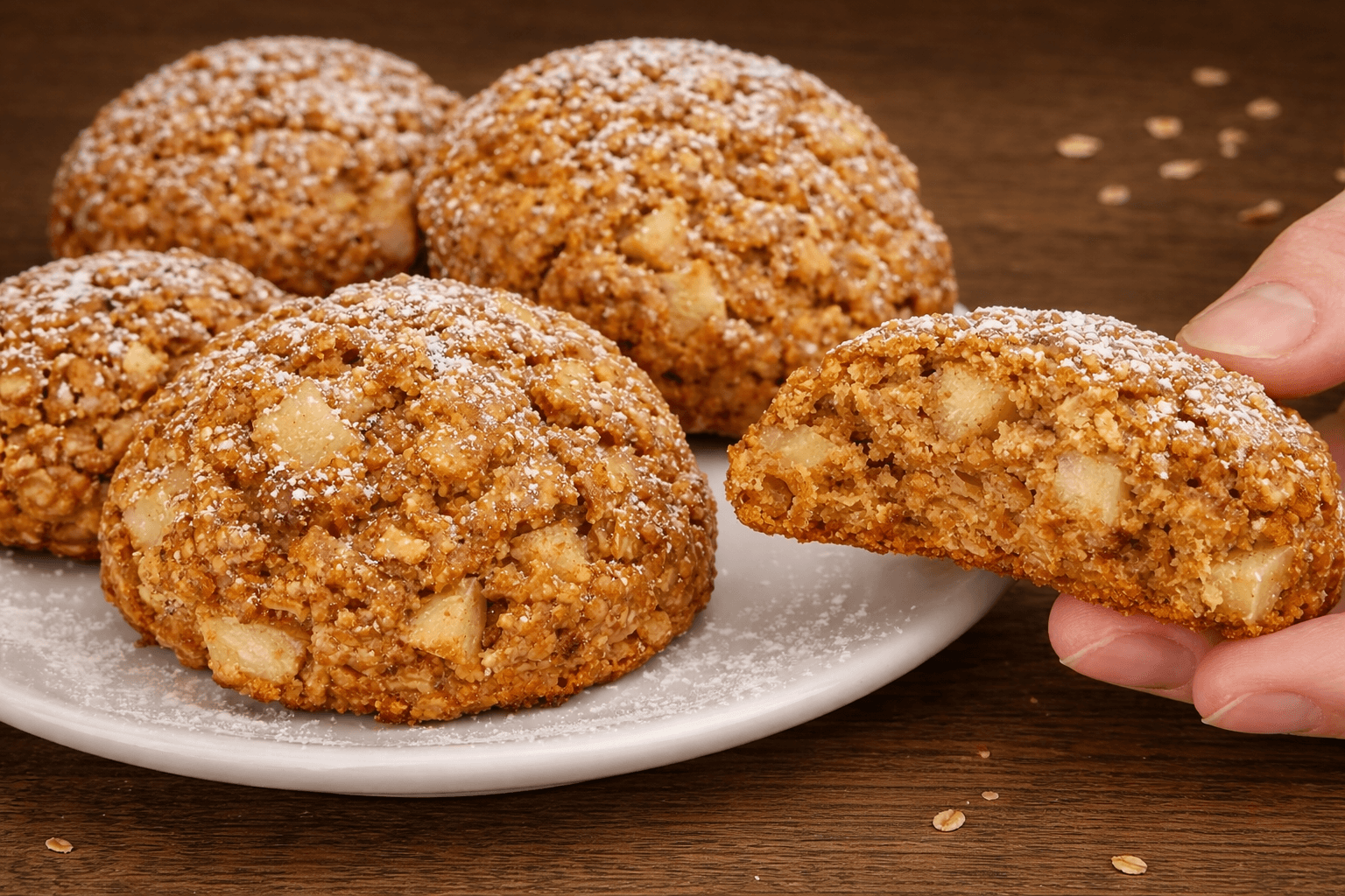 Biscotti di avena e mele
