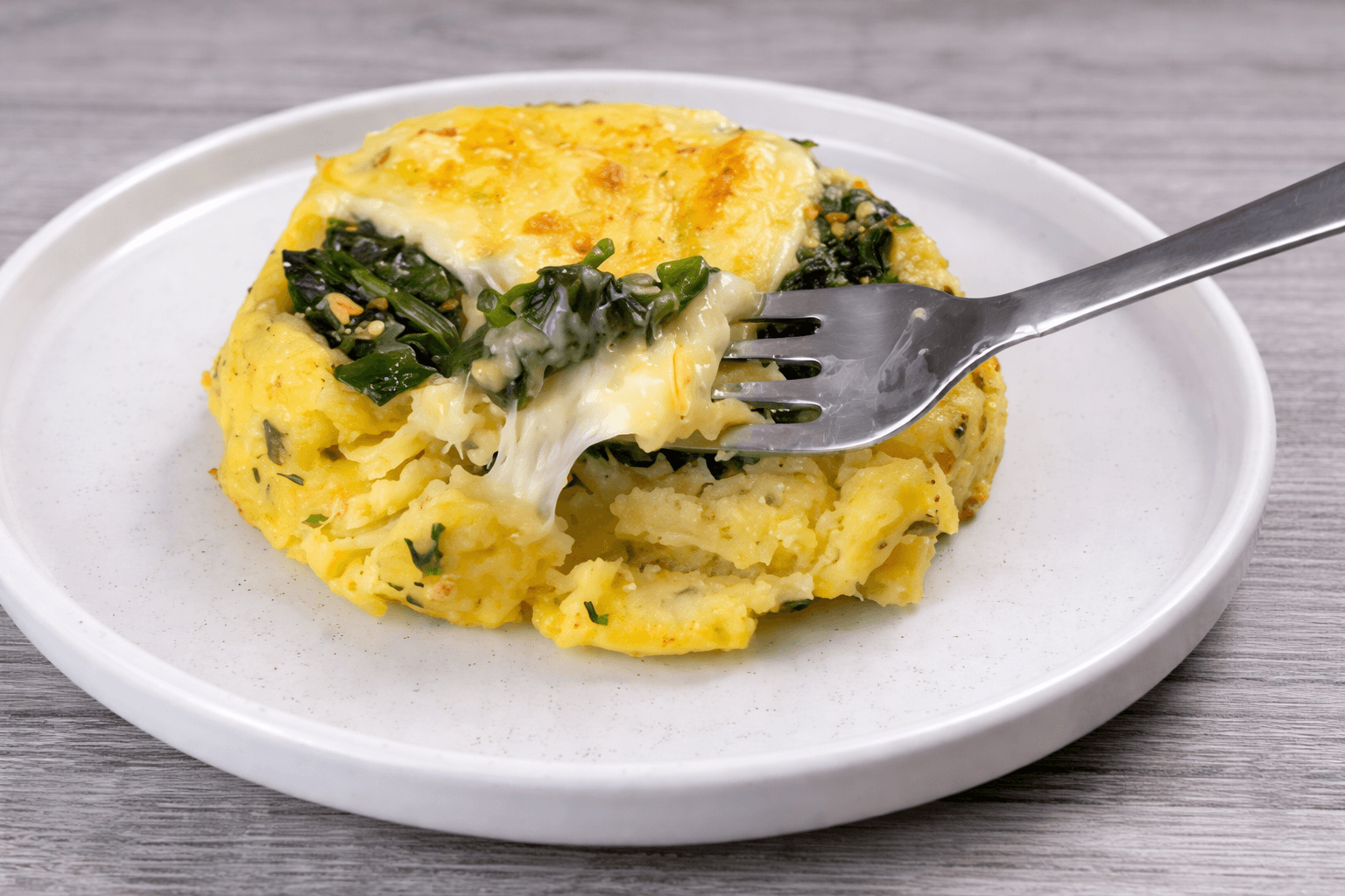 Tortino di patate e spinaci