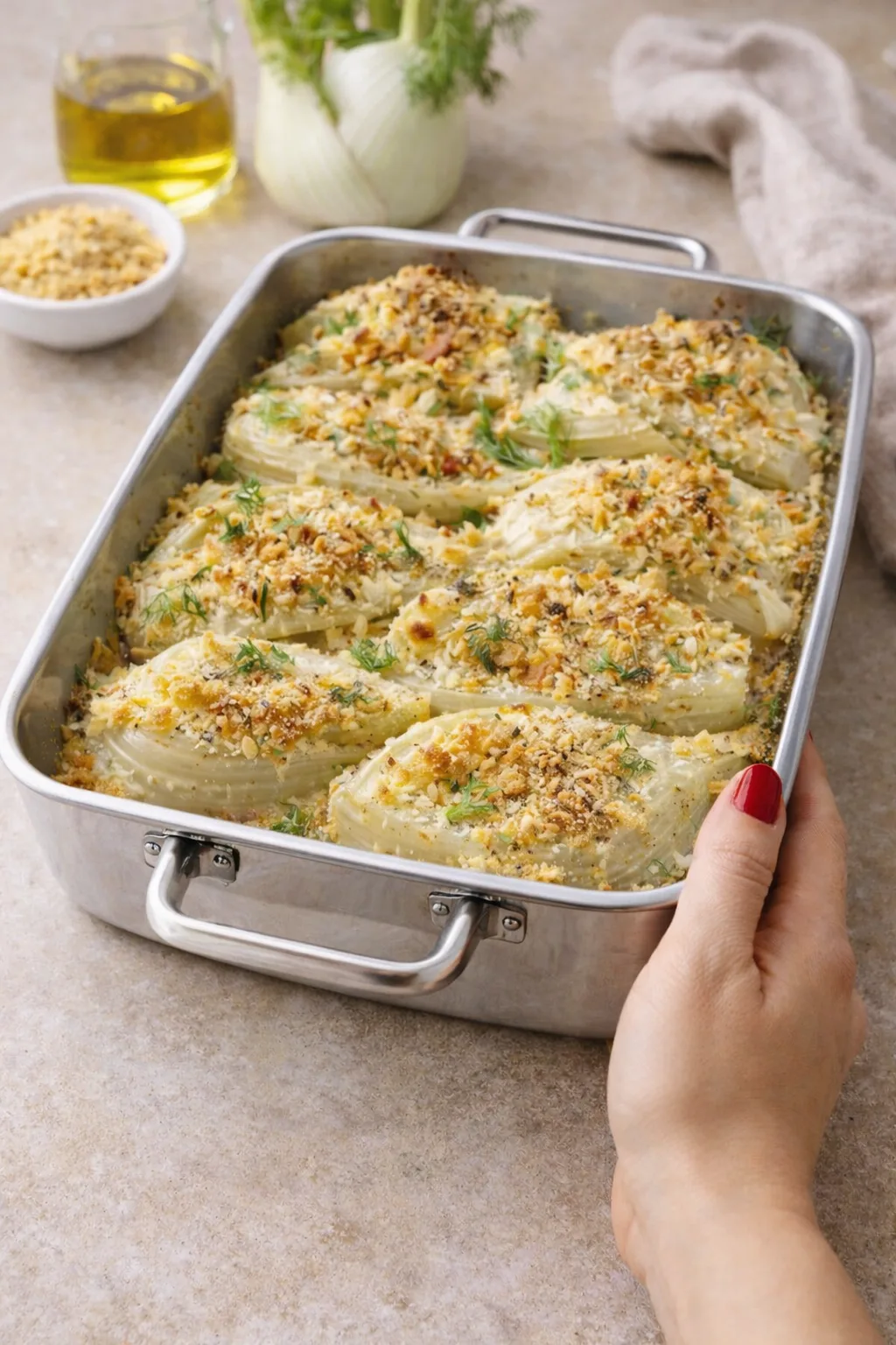 Gratin de fenouil cuit au four
